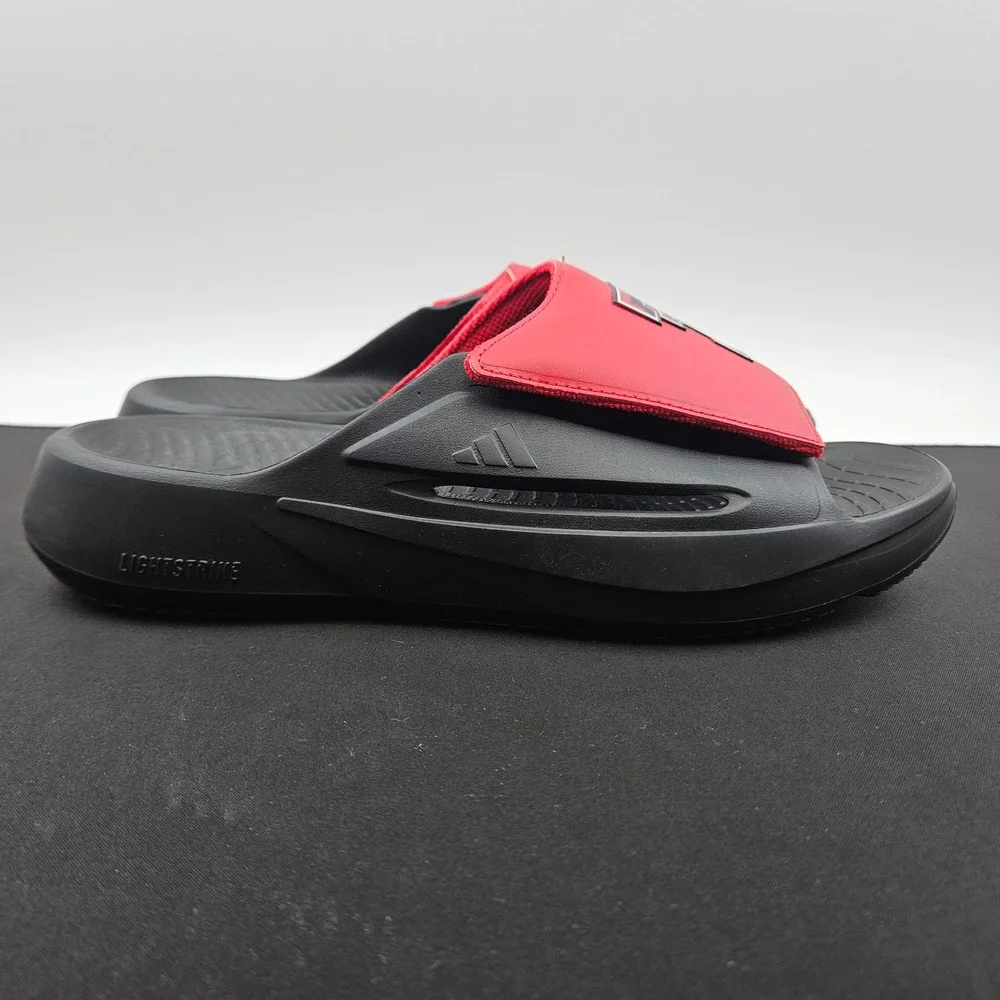 Adidas Lightblaze Slide Texas Tech Red Raiders Mens 13 Red Black Sandals New